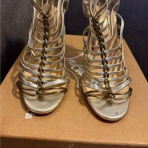 Christian Louboutin Gold Milla 100 Heels